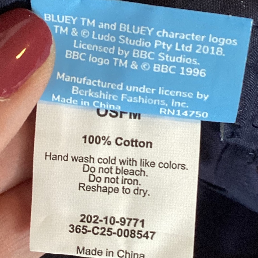 Berkshire Fashions Kids Cap with Bluey Logo and Embroidered Bluey and Bingo  NWT - Picture 8 of 8